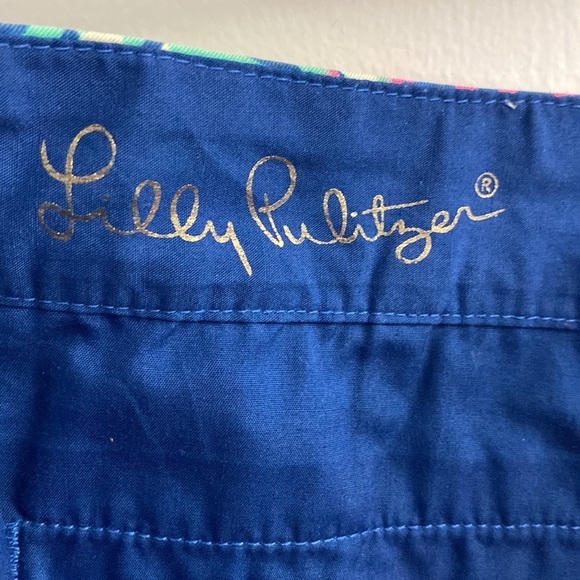 Lilly Pulitzer The Callaghan Shorts Tropical Neon Palm Coral Beach Womens Size 8 - Picture 5 of 8